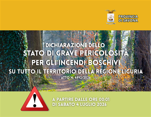 Stato grave pericolosità incendi boschivi